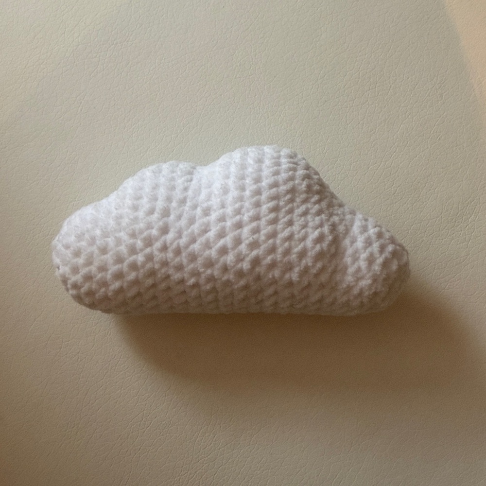 Handmade crocheted cloud-shaped amigurumi ☁️